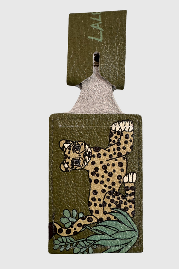 Cheetah Green Luggage Tag